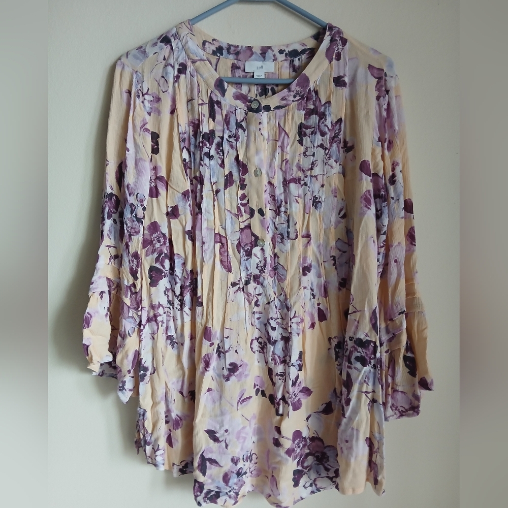 J Jill Floral Viscose Top Size 1X